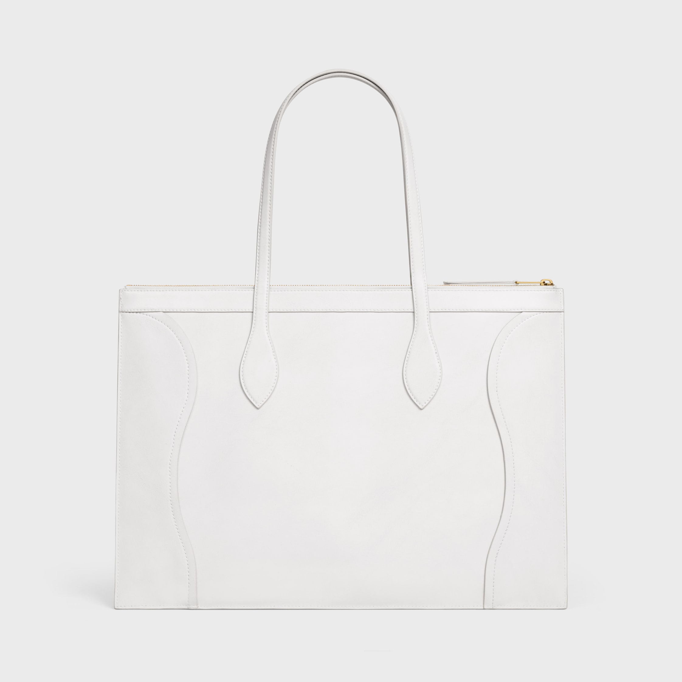 FLAT CABAS NEW LUGGAGE IN GLOSSY CALFSKIN - WHITE | CELINE