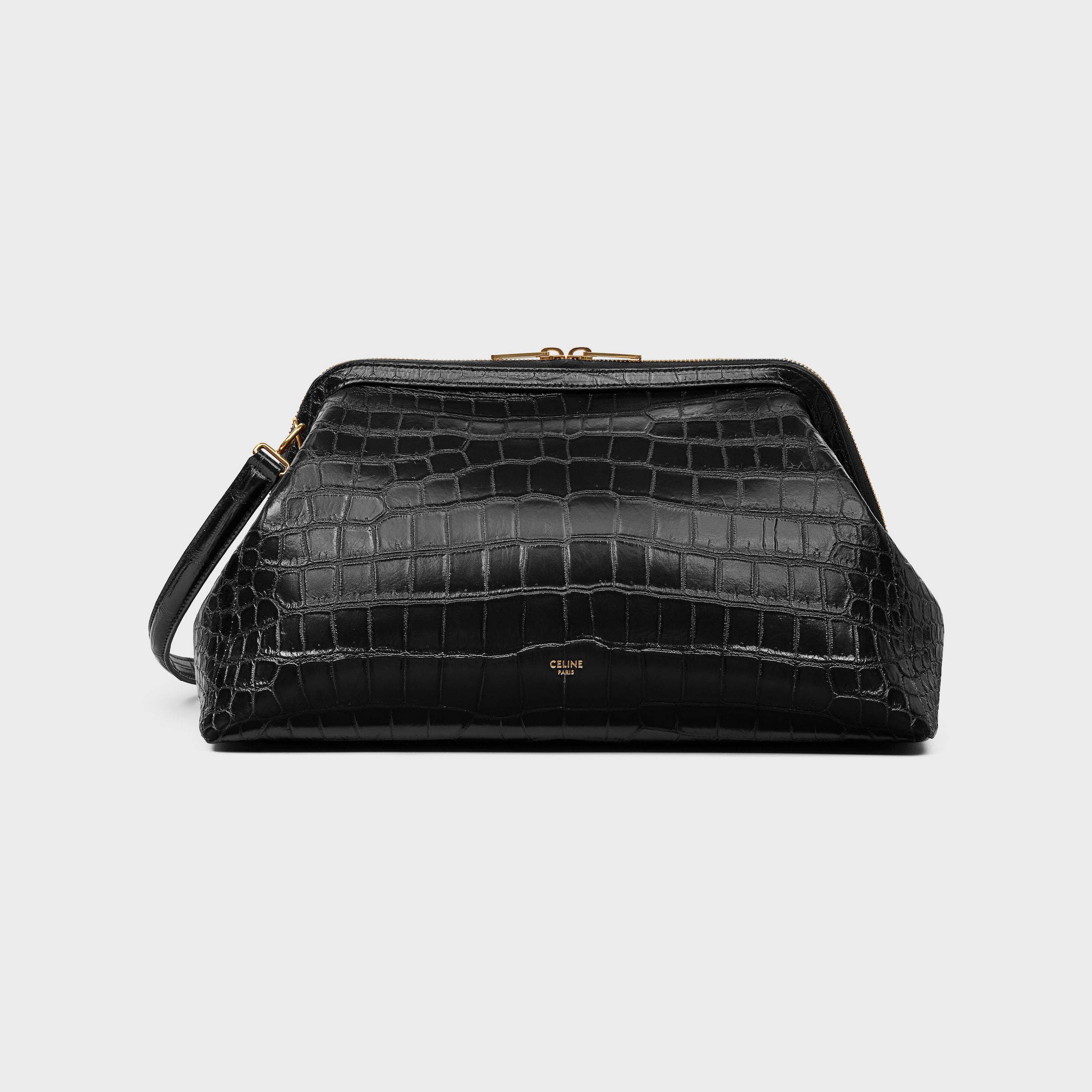 DOCTOR'S POUCH IN SOFT POROSUS CROCODILE - BLACK | CELINE