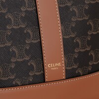 標誌印花牛皮革小號水桶包 - 黃褐色 - TRIOMPHE CANVAS 系列 - 1 | CELINE