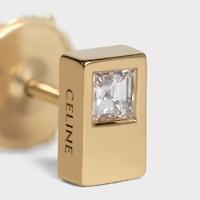 Celine Sentimental Double Square Stud in Yellow Gold and Diamond - Yellow Gold and White - FINE JEWELLERY - 2 | CELINE
