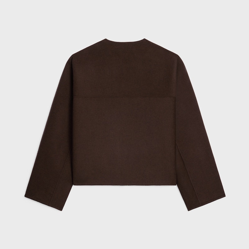 cardigan jacket IN DOUBLE FACE CASHMERE - BROWN -  - 1 | CELINE