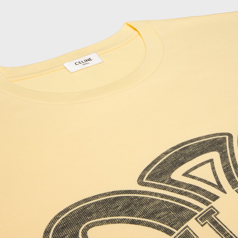 棉质平纹针织宽松T恤 - 浅黄色/黑色 -  - 1 | CELINE