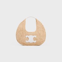 celine classic panier HOBO BAG IN Raffia and Calfskin - WHITE - GIFTS FOR HER - 1 | CELINE