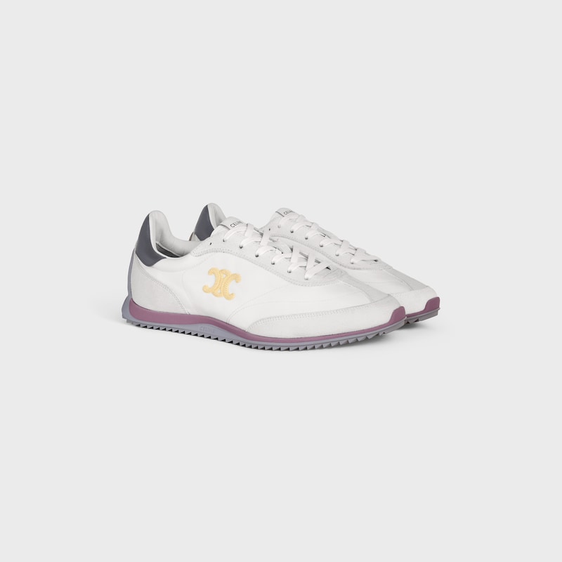 SNEAKER DEPORTIVA DE NAILON, ANTE DE PIEL DE BECERRO Y PIEL DE BECERRO - BLANCO &Oacute;PTICO / VIOLETA CLARO / GRIS -  - 1 | CELINE