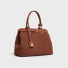 CELINE CONTI BAG in SUEDE CALFSKIN - BROWN - TOP-HANDLE BAGS - 2 | CELINE