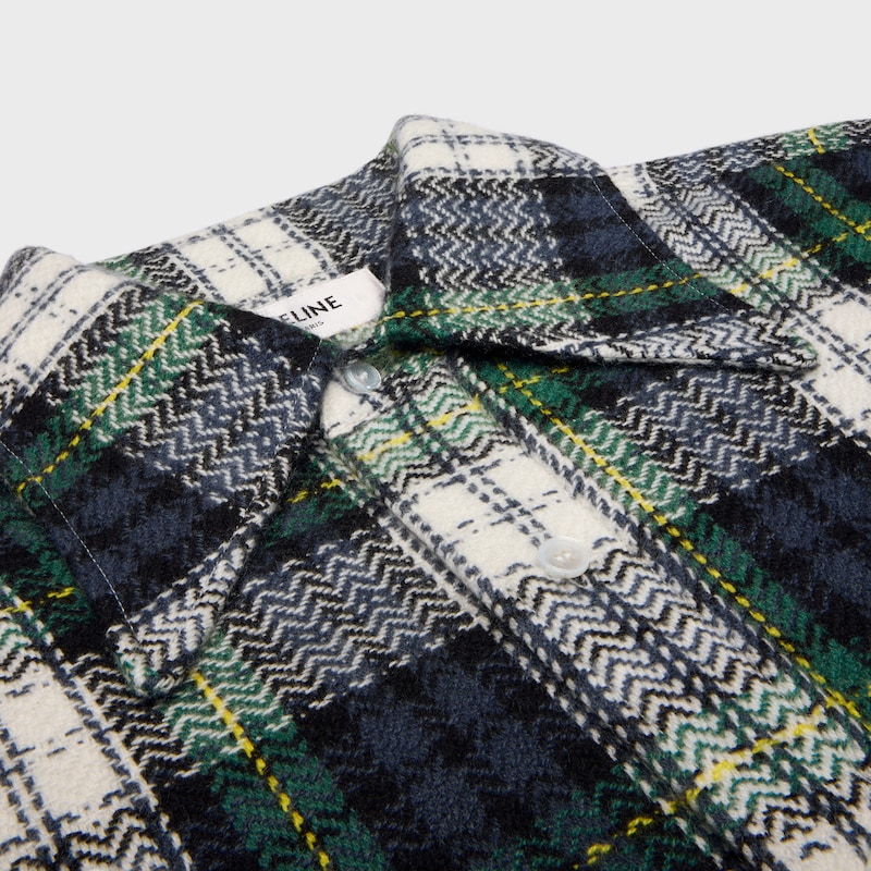 shirt IN tartan cashmere - BLUE/GREEN/WHITE -  - 1 | CELINE