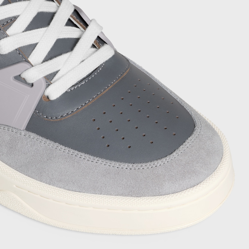 CELINE TRAINER CT-09 LOW LACE-UP SNEAKER IN SUEDE CALFSKIN, CALFSKIN AND MESH - DARK GREY -  - 1 | CELINE