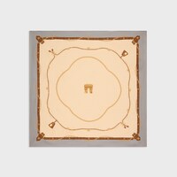 square in crocodile silk twill - PEARL GREY/CREAM/TAN -  - 1 | CELINE