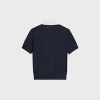 polo sweater IN fine cashmere silk - NAVY/WHITE -  - 2 | CELINE