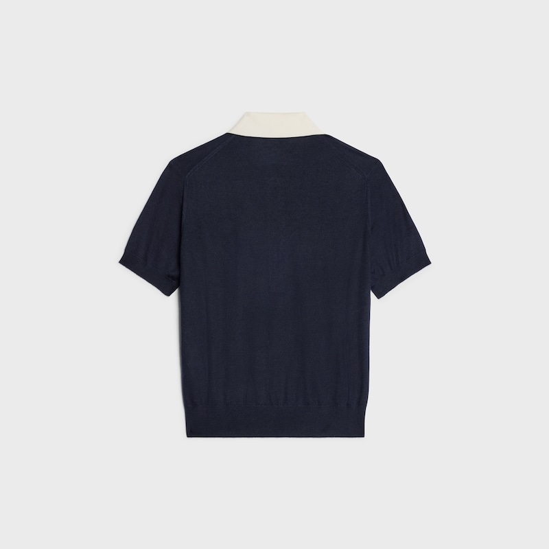 polo cachemire coton fin - NAVY/WHITE -  - 1 | CELINE
