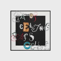 ผ้าผืนสี่เหลี่ยมผ้าไหมทวิลล์ - สีดำ/สีขาว/หลากสี -  - 1 | CELINE