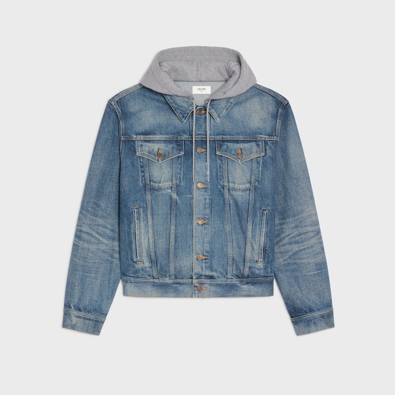 trucker jacket in cotton denim - UNION WASH -  - 1 | CELINE