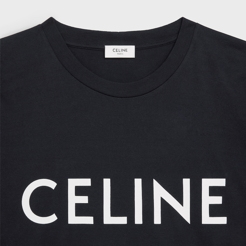 CELINE LOOSE T-SHIRT IN COTTON JERSEY - BLACK / WHITE -  - 1 | CELINE