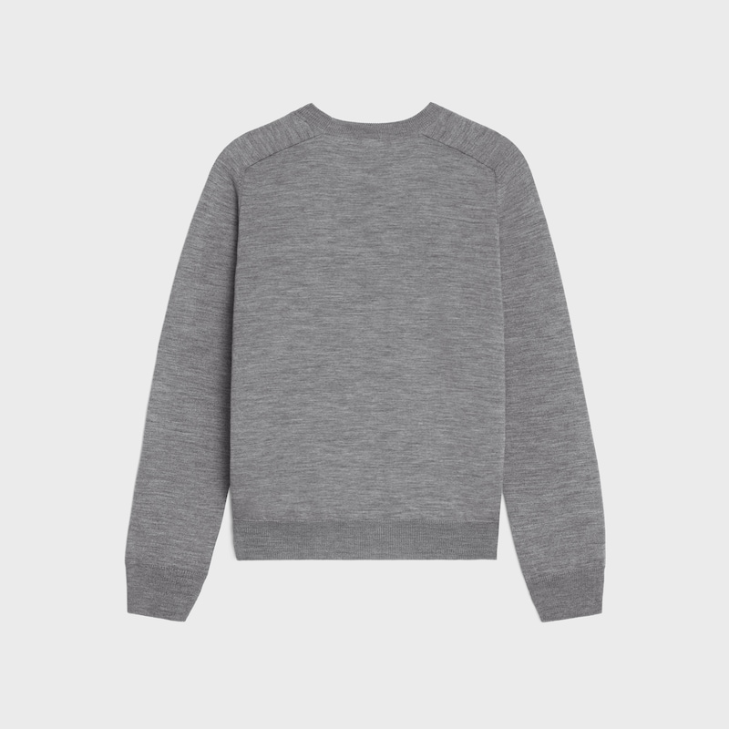 Triomphe Pullover mit Rundhalsausschnitt aus Wolle - MITTELGRAU -  - 1 | CELINE