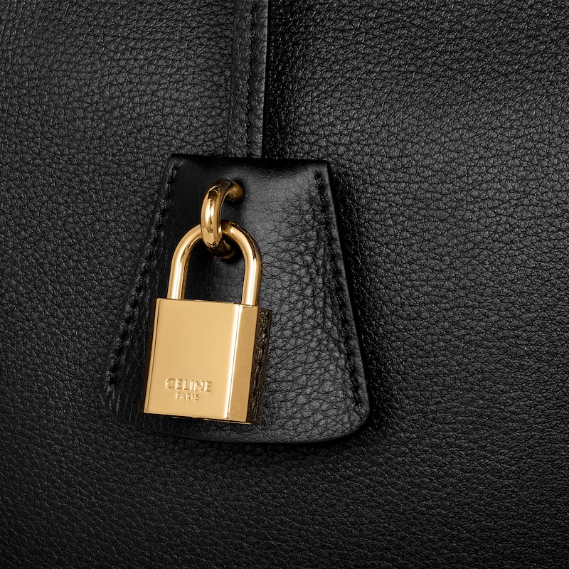 CELINE CONTI BAG in SUPPLE GRAINED CALFSKIN - BLACK - TOP-HANDLE BAGS - 1 | CELINE