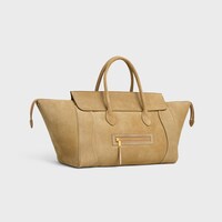 MEDIUM NEW LUGGAGE IN SUEDE CALFSKIN - BEIGE - TOTE BAGS - 2 | CELINE
