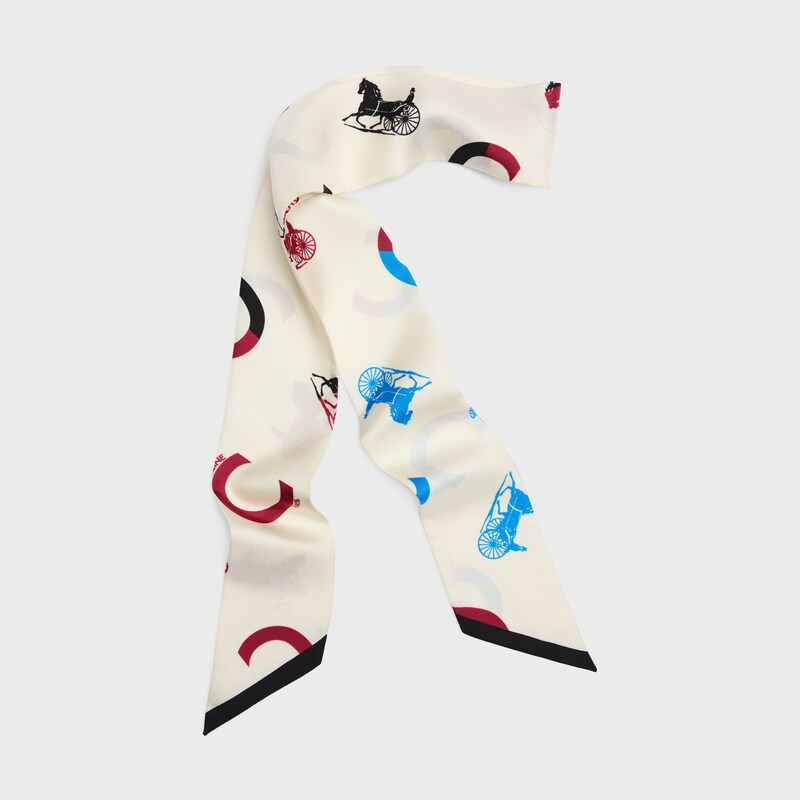 Lavalliere IN CELINE SULKY SILK TWILL - VANILLA/BLUE/BROWN -  - 1 | CELINE