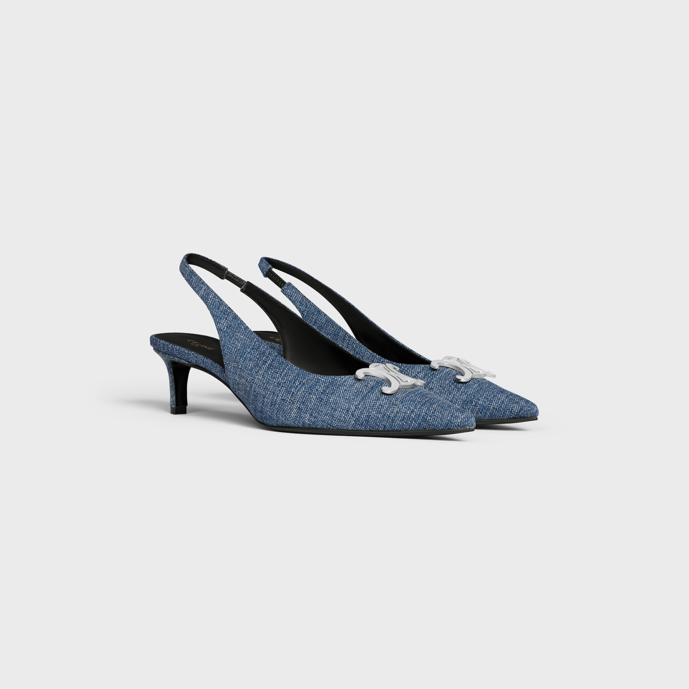 サンダル・ミュール CELINE | CELINE ALMA TRIOMPHE SLINGBACK IN GLOSSY CALFSKIN CELINE ALMA TRIOMPHE SLINGBACK IN GLOSSY CALFSKIN - BLACK