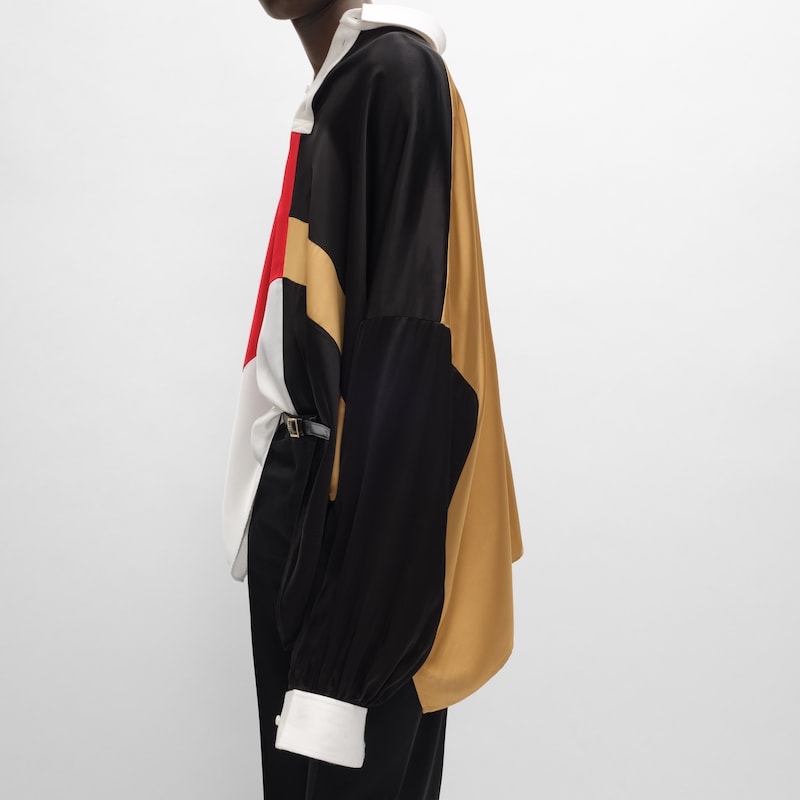 polo shirt IN viscose satin - BLACK -  - 1 | CELINE