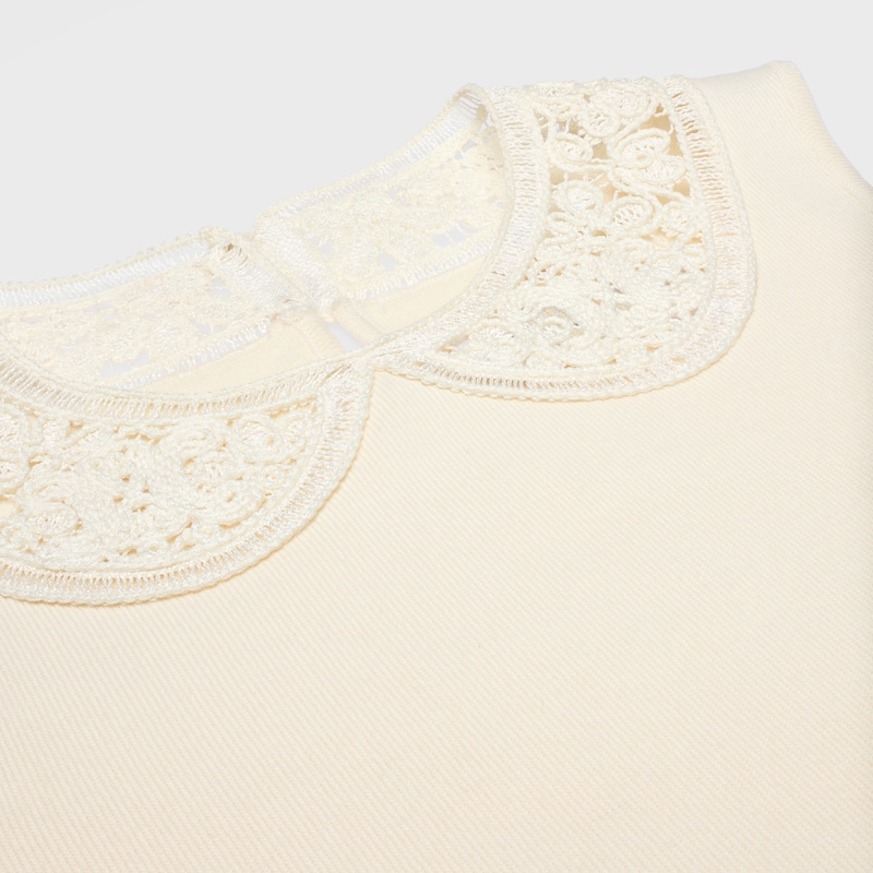 sleeveless top in wool - OFF WHITE -  - 1 | CELINE