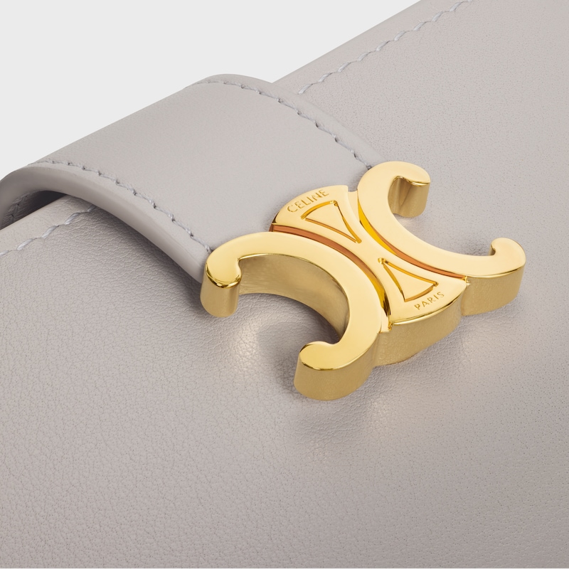 PORTAFOGLIO CON CINTURINO SOTTILE NINO IN MORBIDA PELLE DI VITELLO GRANATA - Grigio chiaro - PORTAFOGLI - 1 | CELINE