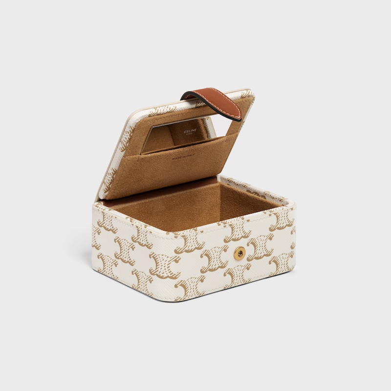 Small Jewels Case in Triomphe Canvas and Calfskin - WHITE - TRAVEL - 1 | CELINE