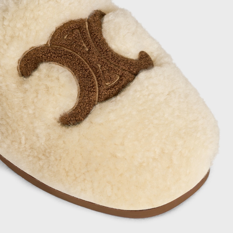 CELINE GEORGIA羊毛革拖鞋 - 米色 -  - 1 | CELINE