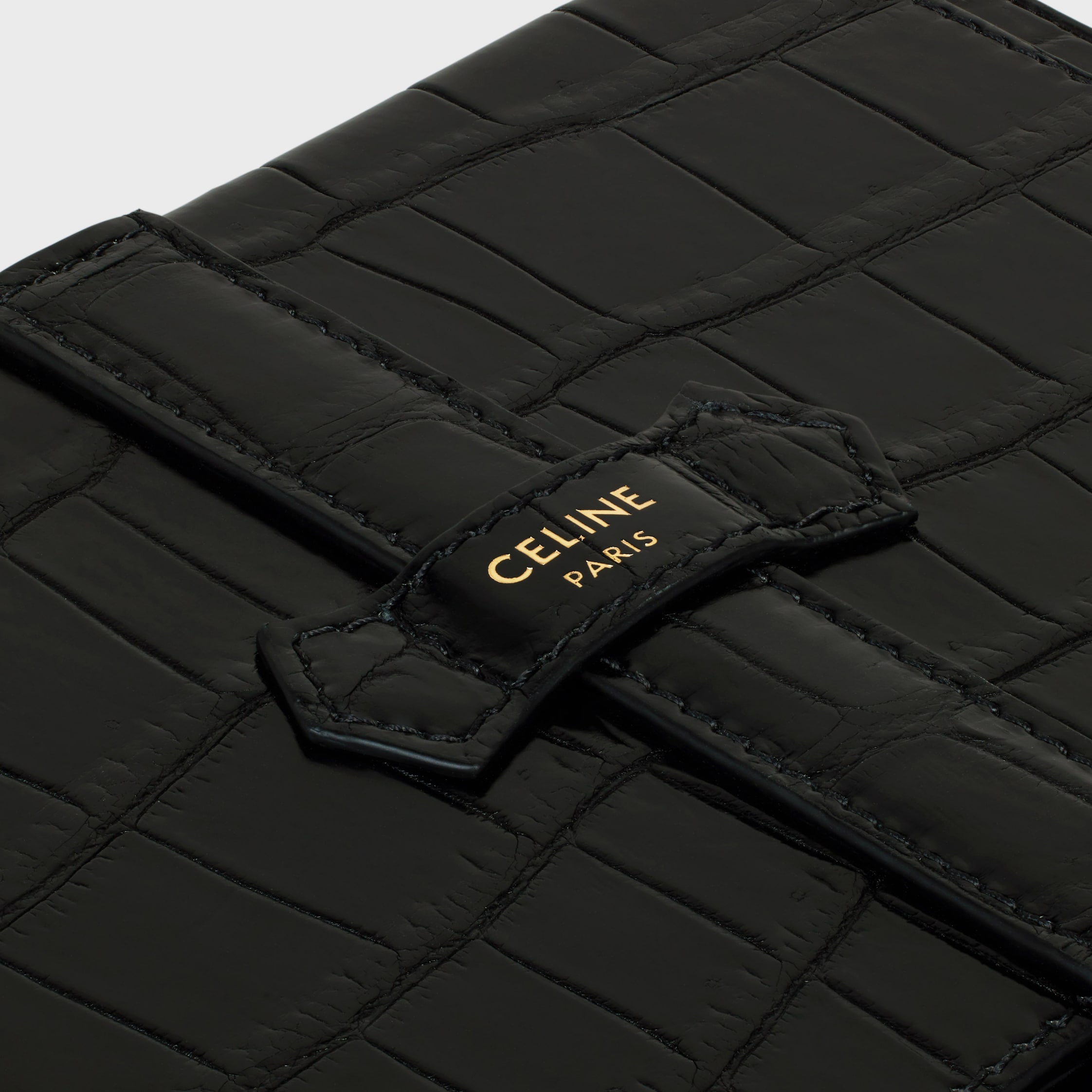 CÉLINE ブラック ケース large jewels case in crocodile - BLACK | CELINE