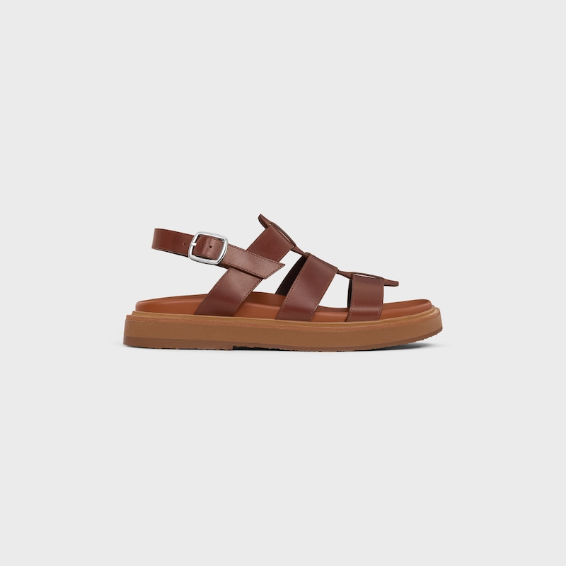 CELINE TIPPI SANDAL in CALFSKIN - VEGETAL TANNING - DARK BROWN -  - 1 | CELINE