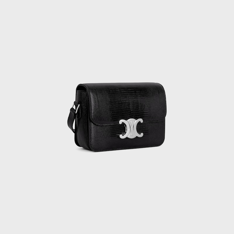 Teen Triomphe Bag in Lizard - BLACK - TRIOMPHE - 1 | CELINE
