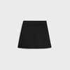 trapeze mini skirt in double faced wool twill - BLACK -  - 2 | CELINE