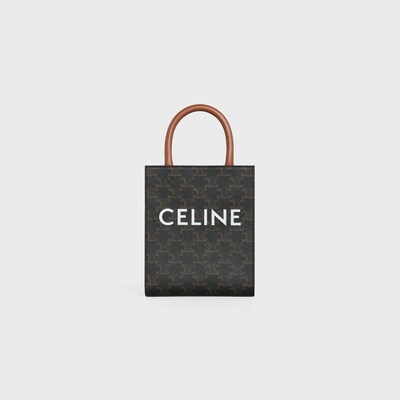미니 버티컬 카바스 - CELINE 프린트 트리옹프 캔버스 & 카프스킨 - 탠 - 트리옹프 캔버스 - tileIndex | CELINE
