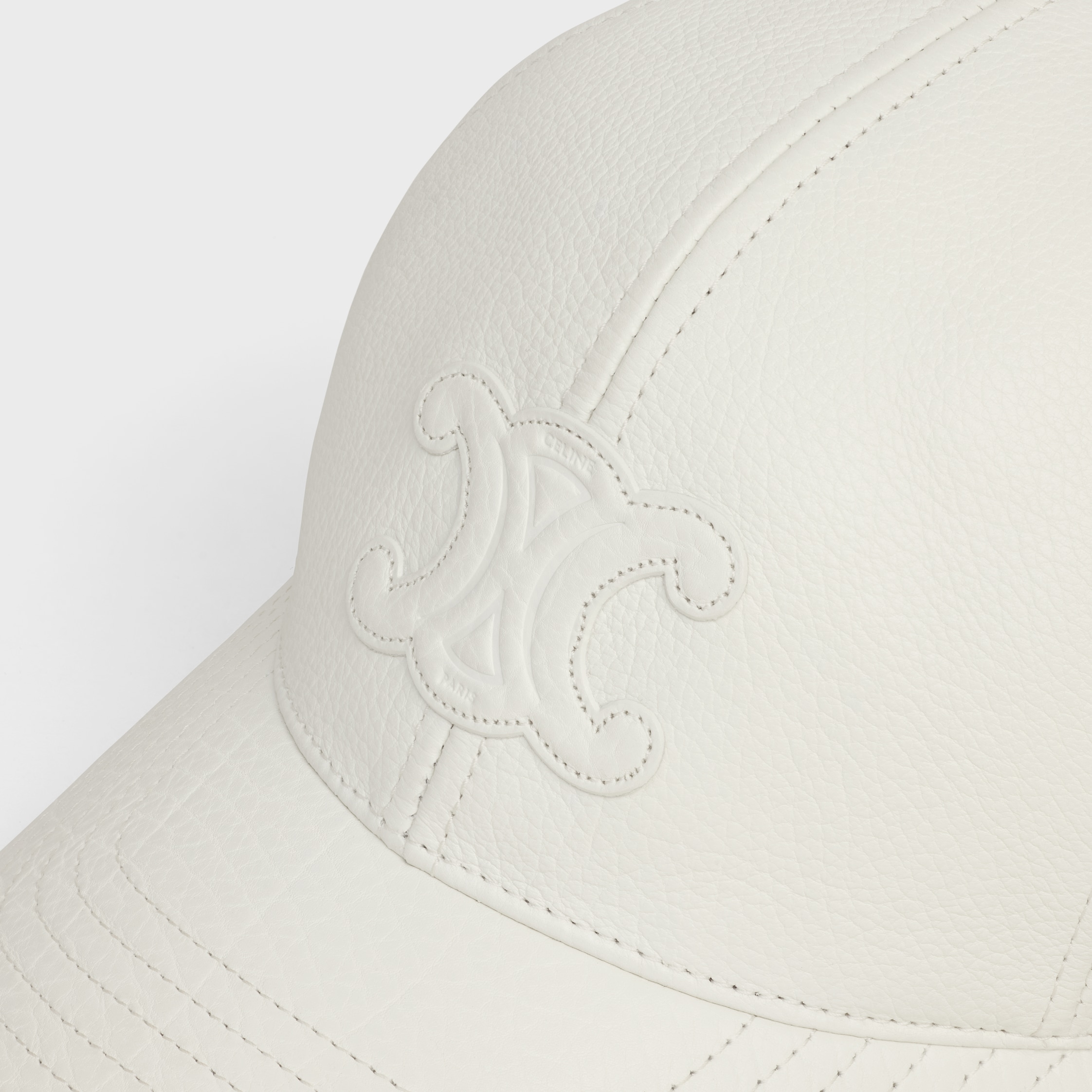 triomphe baseball cap in calfskin - OPTIC WHITE | CELINE