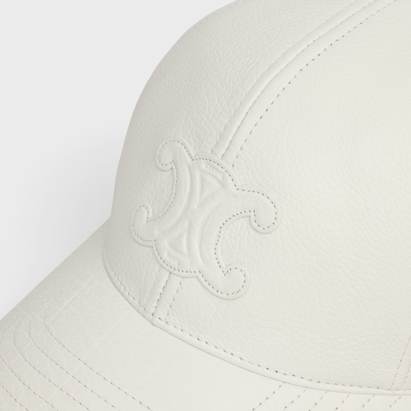 triomphe baseball cap in calfskin - OPTIC WHITE -  - 1 | CELINE