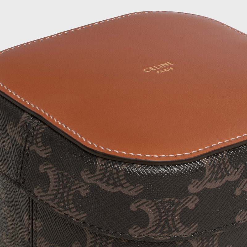 Small Box in Triomphe Canvas and Calfskin - TAN - TRIOMPHE CANVAS COLLECTION - 1 | CELINE