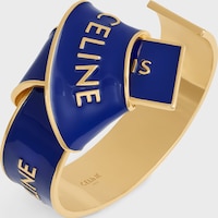 Celine Ribbon Knotted Cuff in Enamel and Brass with gold finish - NAVY / GOLD -  - 2 | CELINE