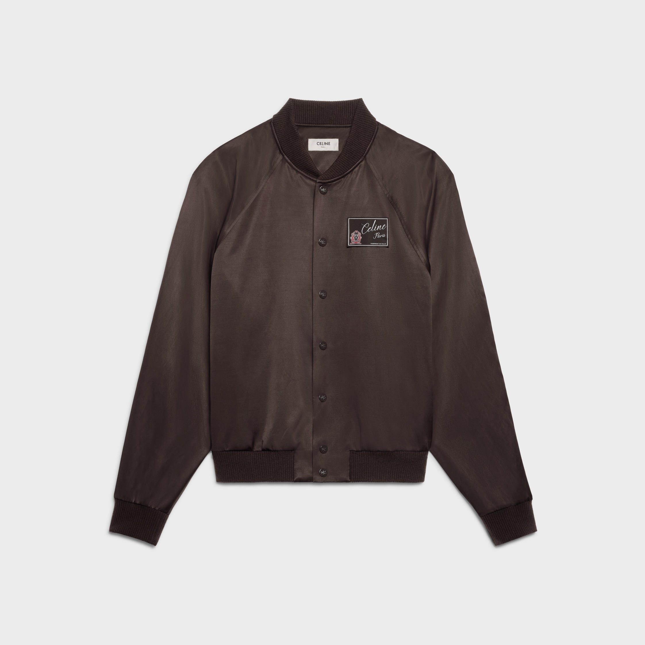 TEDDY JACKET IN VISCOSE SATIN - NOYER | CELINE