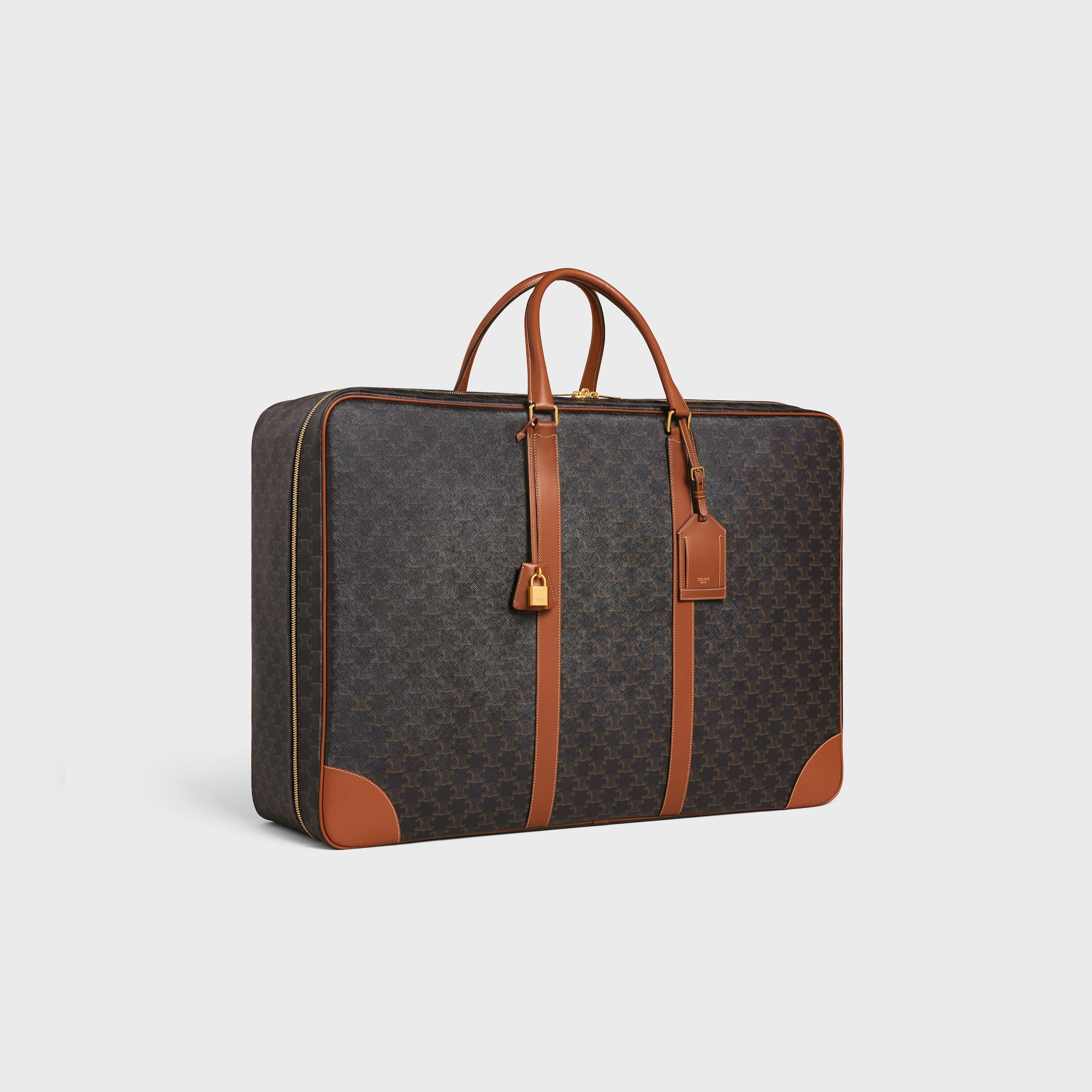 【直営店】CELINE ジップ付きラウンドケース キャンパス ジップラウンドケース / トリオンフキャンバス ＆ カーフスキン