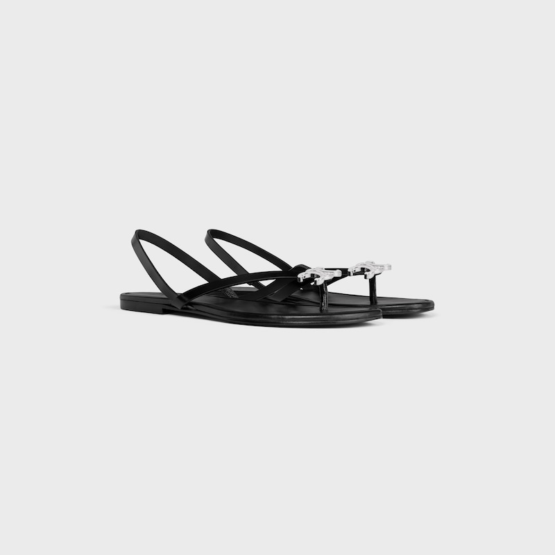 BIKI SANDAL IN CALFSKIN - BLACK -  - 1 | CELINE