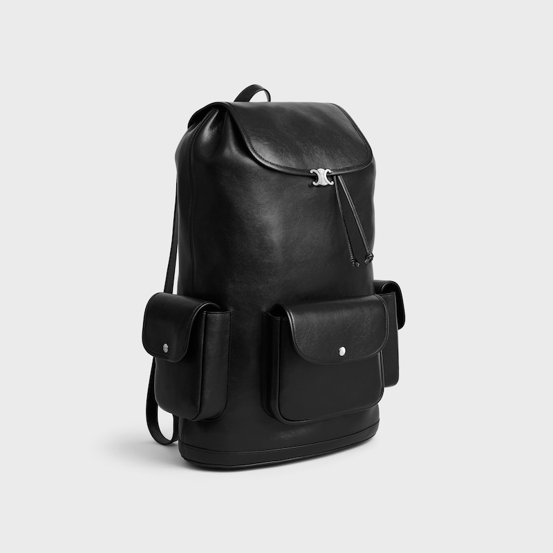 BIG BACKPACK SOFT TRIOMPHE IN SUPPLE SHINY LAMBSKIN - BLACK - GIFTS FOR HIM - 1 | CELINE