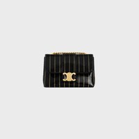 CELINE VICTOIRE條紋亮片迷你手袋 - 黑色 / 金色 - 新品 - 1 | CELINE