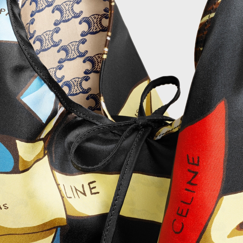 LARGE HOBO IN SILK AND CALFSKIN - MULTICOLOR - HOBO - 1 | CELINE