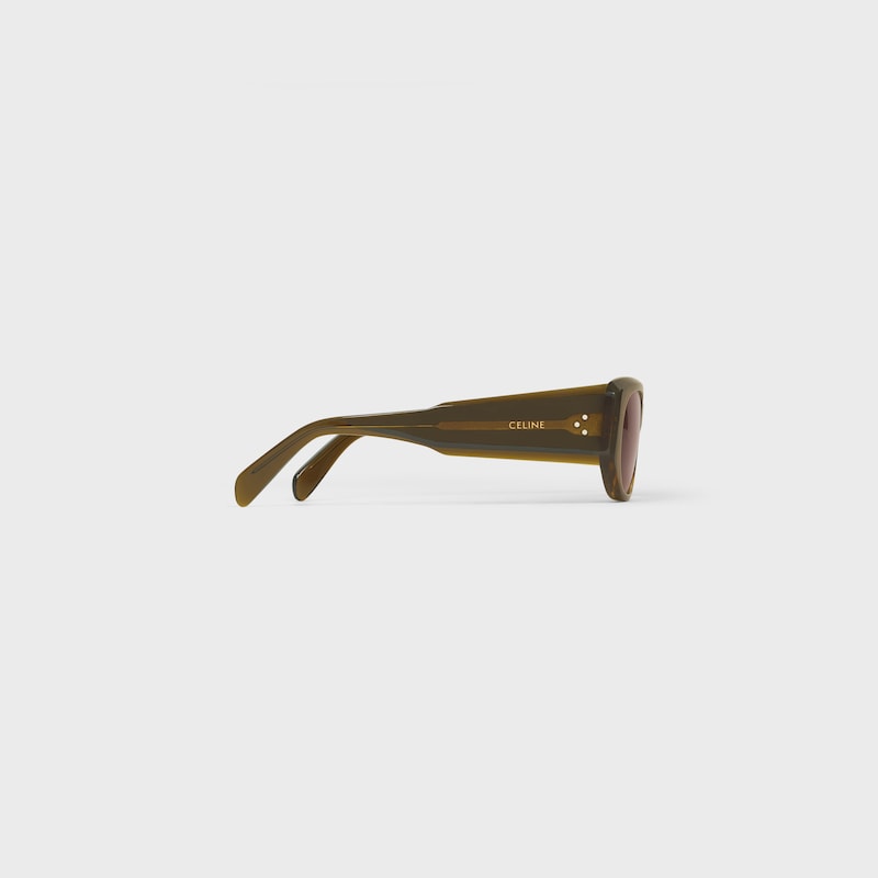 Rectangular S329 sunglasses in Acetate - TRANSPARENT OLIVE -  - 1 | CELINE