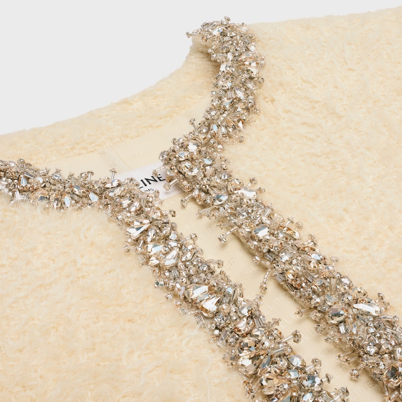 giacca Chelsea ricamata in seta natté - CHARDONNAY -  - 1 | CELINE