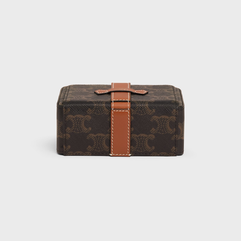 Small Jewels Case in Triomphe Canvas and Calfskin - TAN - TRAVEL - 1 | CELINE