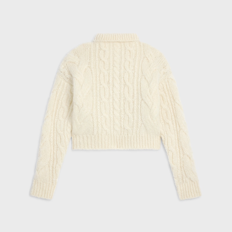 sweater IN aran mohair and wool - OFF WHITE -  - 1 | CELINE
