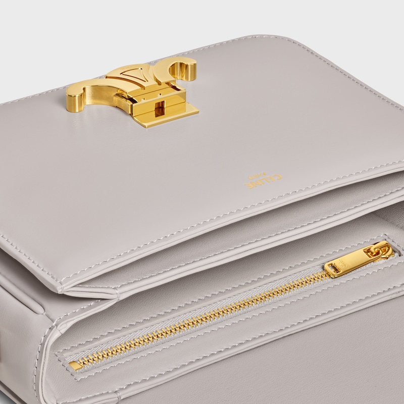 TEEN TRIOMPHE BAG IN shiny calfskin - SOFT GREY - SHOULDER BAGS - 1 | CELINE