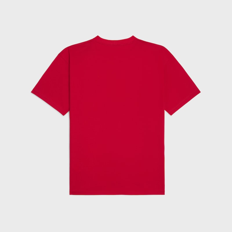 triomphe loose t-shirt IN cotton jersey - CARMIN / OFFWHITE -  - 1 | CELINE