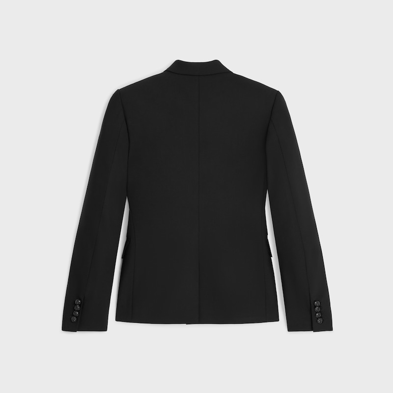 cavaliere jacket IN stretch wool gabardine - BLACK -  - 1 | CELINE