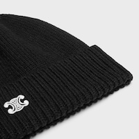 羊毛羊絨混紡Triomphe鴨舌帽 - 黑色 / 米白色 -  - 2 | CELINE